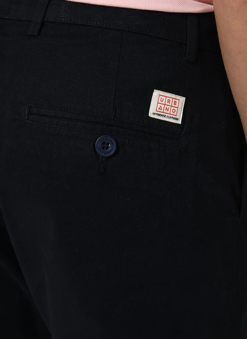 Urbano Fashion  Urbano Fashion Men's Navy Straight Fit Mid Rise Cotton Casual Chinos Trousers Stretch for Men | Best Price UAE